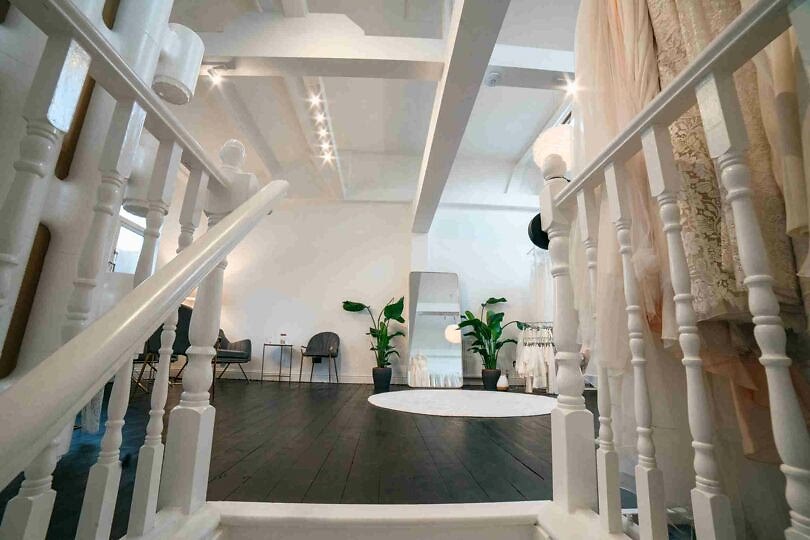 Interior of Evelie Bridal Boutique in London
